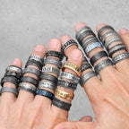 Vintage Nordic Viking Runes Celtic Knot Series Stainless Steel Womens Mens Rings Punk Biker Jewelry Creativity Gift