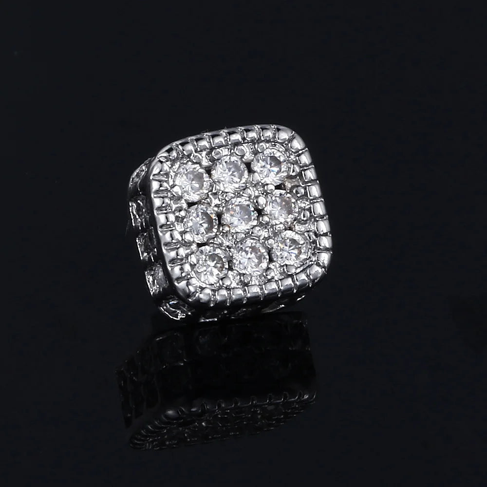 Iced Out Magnetic Ear Clip — Silver