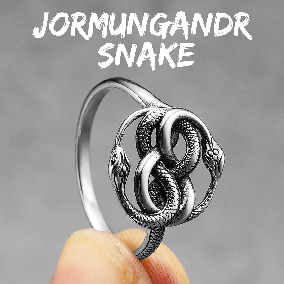 Snake Ouroboros Ring — Stainless Steel