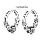 Gothic Spiked Hoop Earrings Small Textured Huggie — Two-Tone
