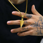 Cuban Chain Arrow Pendant Necklace for Men Stainless Steel Long Chains Hip Hop Punk Spearhead Charm Man's Neck Jewelry Accessory