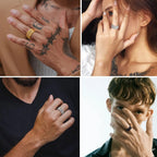 Fashion Elastic Mesh Chain Rings Titanium Stainless Steel Rings For Men Women Wedding Engagement Men Rings Punk Jewelry Gifts