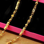 AU999 Hexagonal Column Necklace Men's 24K Gold - Shiny surface, non-deformable, value-preserving, top jewelry for men