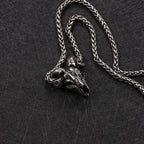 Vintage 316L Stainless Steel Goat Necklace Hanging Men Chain Street Hip Hop Style Gothic Skull Pendant Jewelry Accessories