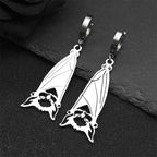 Gothic Silver Pendant Dark Style Owl Long Drop