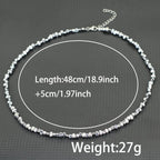 New Men Healing Necklace Irregular Hematite Stone Beads Energy Jewelry Short Collar Hiphop Neck Accessories Hombre