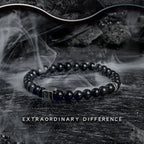 Block Volcanic Lava Stone Bracelet Men Black Classic Matte Obisidian Labradorite Bead Jewelry Women Birthday Gift for