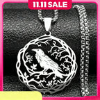 Gothic Raven Stainless Steel Pendant Necklace