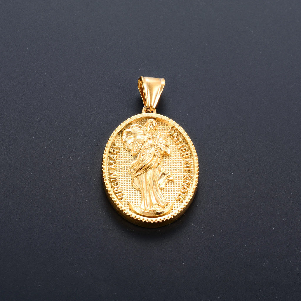 Jesus Cross Gold Pendant Necklace