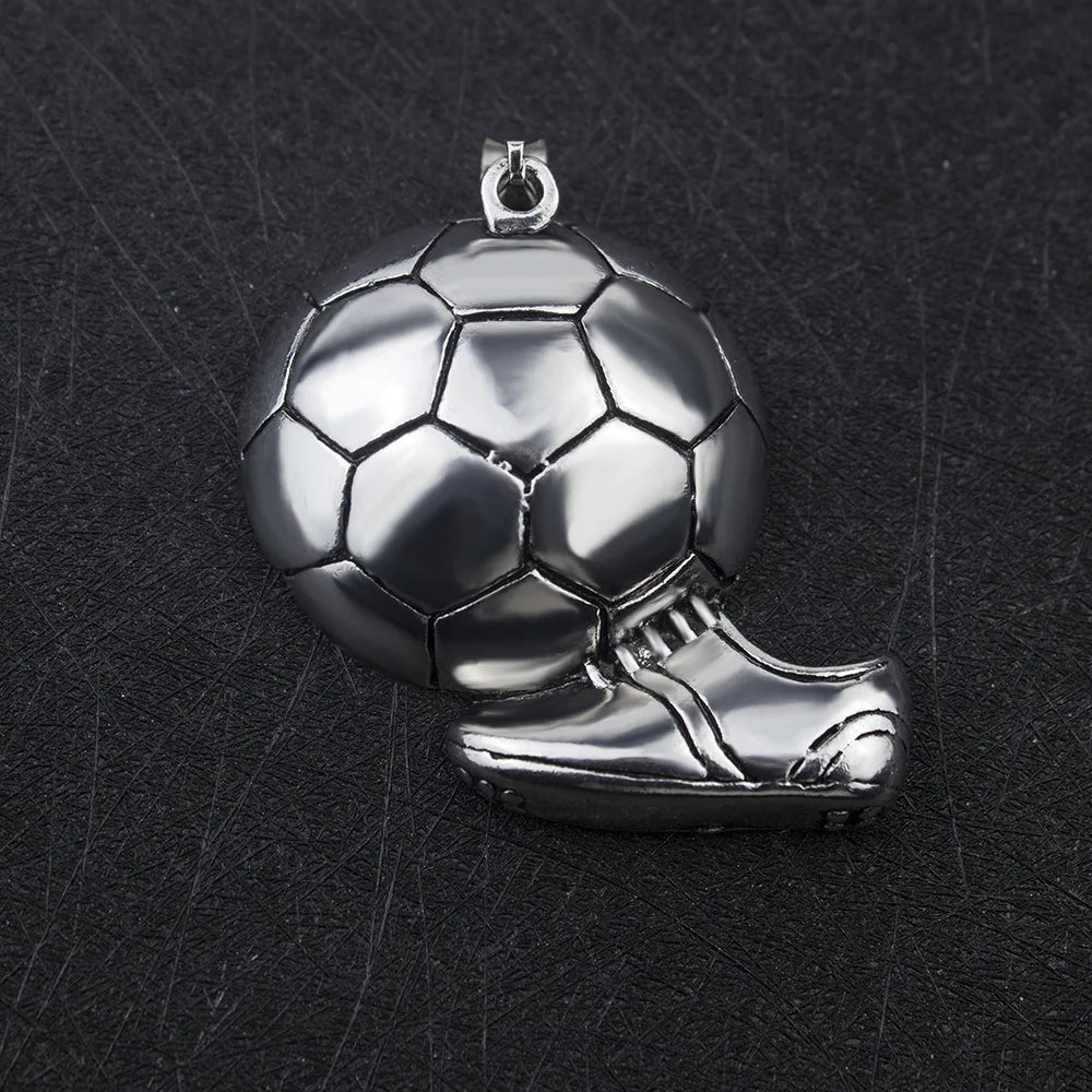 Stainless Steel Basketball Pendant Necklace