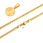 Sunburst Rectangle Pendant — Gold Stainless