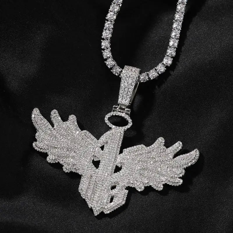 Men's Personality Is Cool, Ha's New Large Wing Pendant, Copper Inlaid Zircon Fashionable Street Necklace Trend
