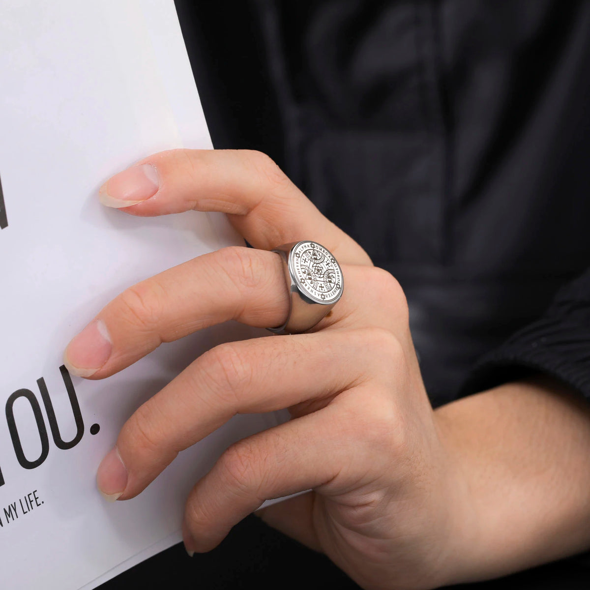 Tetragrammaton Enochian Angel Magic Ring — AGLA, Stainless Steel