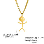 Middle Finger Pendant Necklace — Stainless Steel