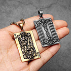 Poker Carving Pendant — Stainless Steel