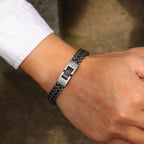 Noter Vintage Stainless Steel Cuban Chain Bracelet Men Hiphop Rock Braslet Bangle Outdoor Sports Camping Cycling