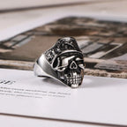 1Pcs European and American Style Non-Fading Stainless Steel Punk Fashion Personality Trendy Exaggerated Skull Men's