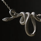 Punk Style Zodiac Snake Pendant Necklace Winding Unique Men Women Statement Snake Choker Gift Hiphop Retro Jewelry