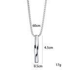 Silver Minimal Spiral Pendant Necklace Stainless