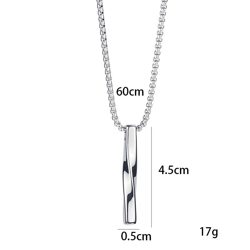 Silver Minimal Spiral Pendant Necklace Stainless