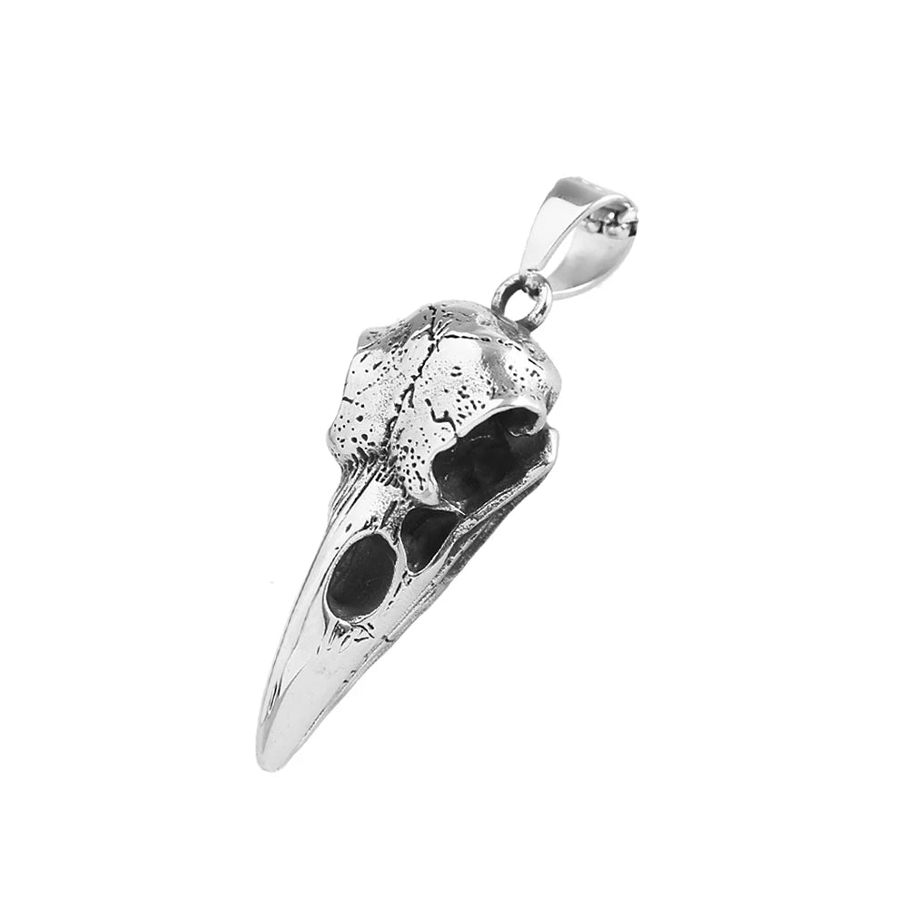 Crow Skull Viking Pendant — Stainless Steel