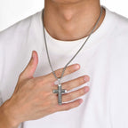 Cross Pendant Necklace — Stainless Steel