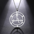 EUEAVAN Mythical Goddess Sigil of Lilith Necklaces Stainless Steel Demon Seal Marbas Pendant Necklace Solomon Amulet Jewelry