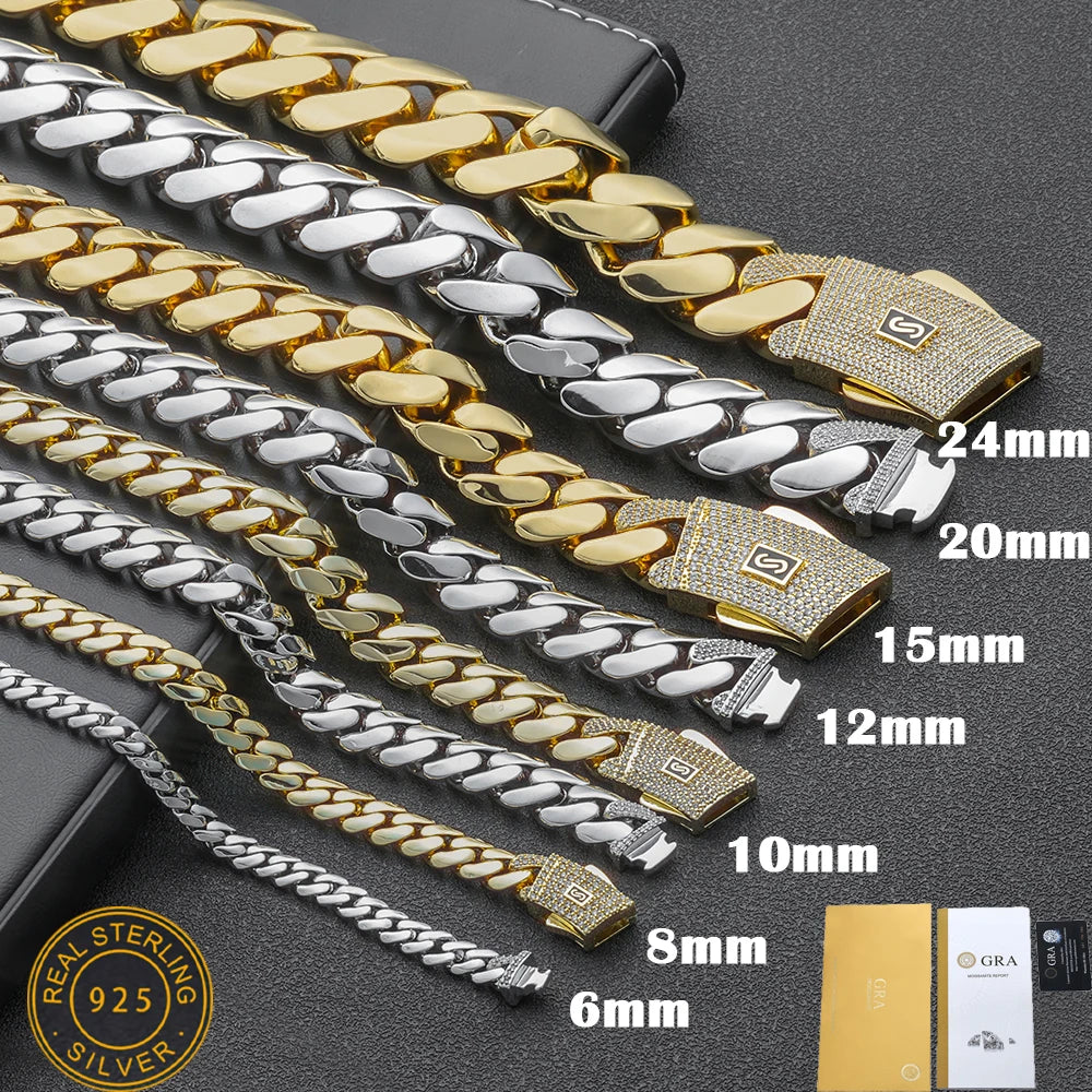 Two-Tone Cuban Chain Necklace VVS Moissanite