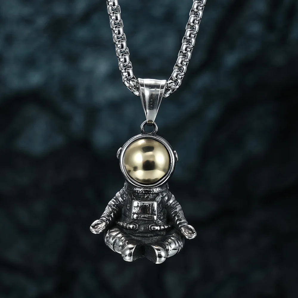 Astronaut Stainless Steel Pendant Necklace
