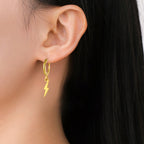 Skyrim Lightning Pendant Stainless Steel Earrings Women's Fashion Simple Daily Earrings Friends Jewelry Gifts