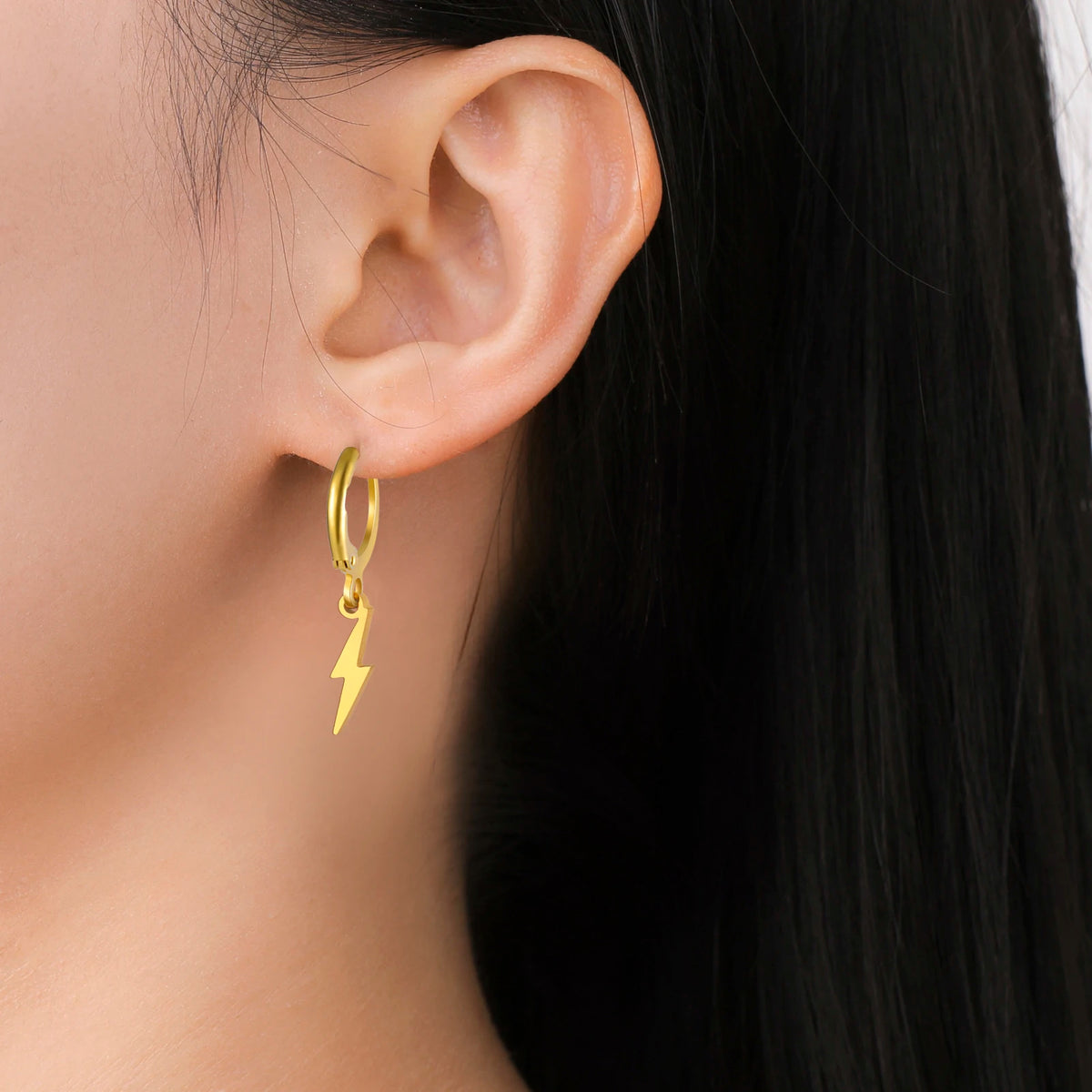 Skyrim Lightning Pendant Stainless Steel Earrings Women's Fashion Simple Daily Earrings Friends Jewelry Gifts
