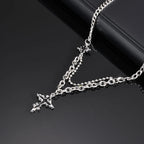 Gothic Black Cross Black Pendant Necklace