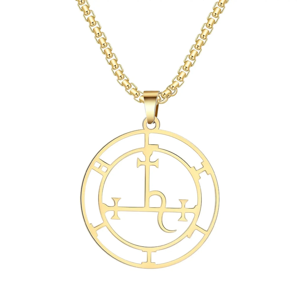 VASSAGO Sigil of Lilith Necklace Lilith Sigil Hecate Goddess Pendant Lucifer Satanic Lilith Symbol Wiccan Jewelry for