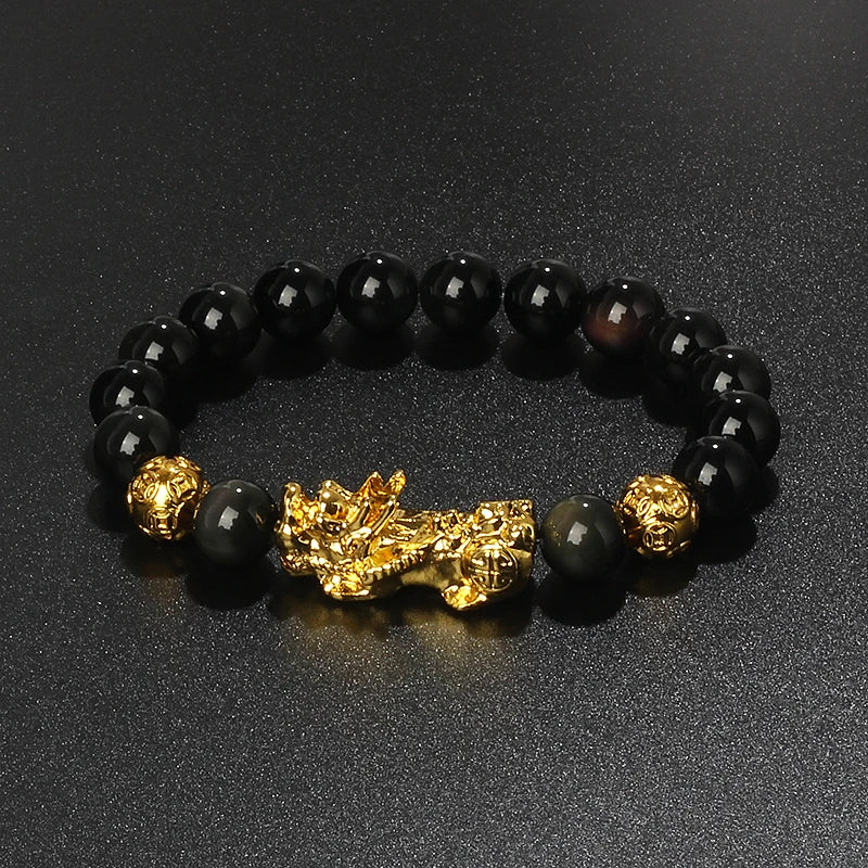 Color-Changing Natural Stone Pi Xiu Beaded Bracelet