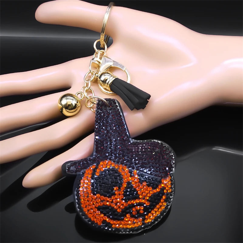 Iced Out Key Steel Pendant Halloween Ghost Pumpkin