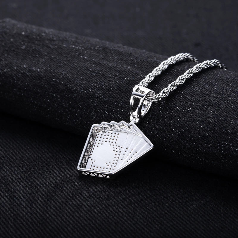 Iced Out Ace of Spades Pendant — 14K Gold