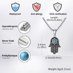 Turquoise Hexagram Pendant Necklace — Stainless Steel