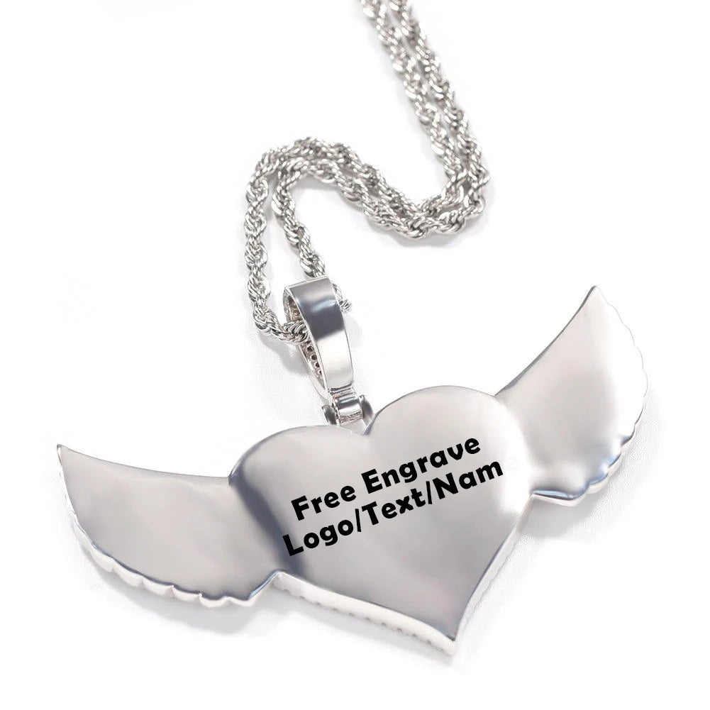 Heart Photo Pendant Necklace Stainless Steel