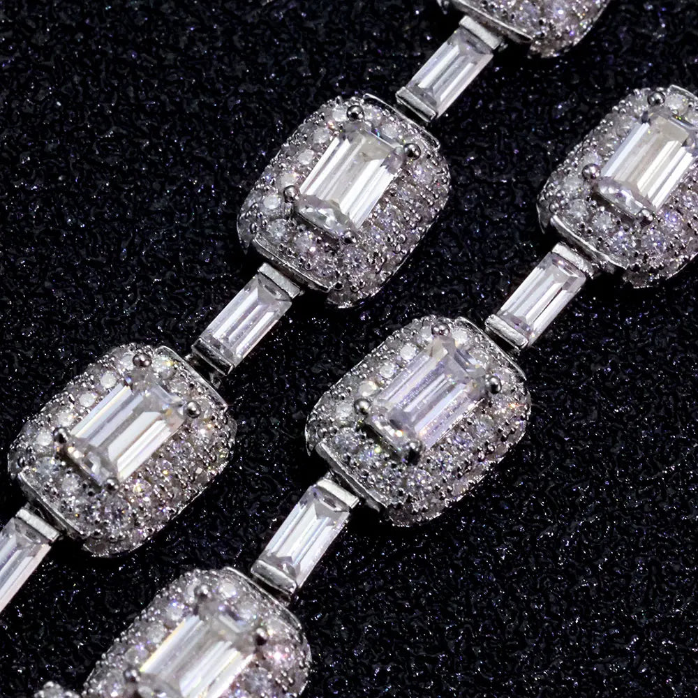 925 Silver VVS Moissanite Bracelet 7MM CZ