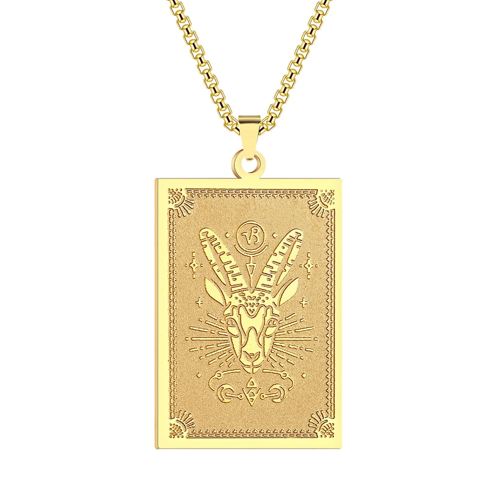 Zodiac Sign Capricorn Pendant Necklace for Women Men 12 Constellation Jewelry Choker Charm Chain Birthday Gift Female Collar