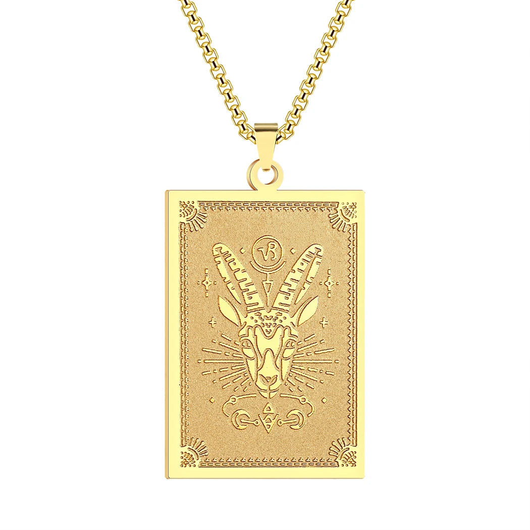 Zodiac Sign Capricorn Pendant Necklace for Women Men 12 Constellation Jewelry Choker Charm Chain Birthday Gift Female Collar