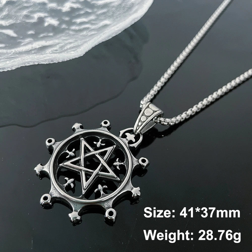 Pentagram Viking Amulet Pendant Necklace — Stainless Steel