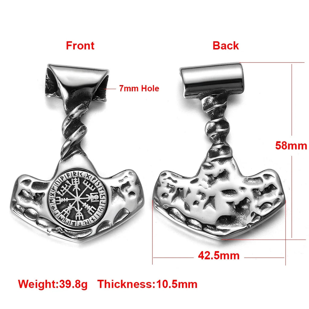 316L Stainless Steel Norse Viking Rune Axe Pendant for Men Necklace DIY Accessories Finding Jewelry Making Charm
