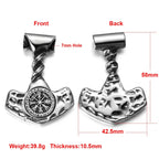 316L Stainless Steel Norse Viking Rune Axe Pendant for Men Necklace DIY Accessories Finding Jewelry Making Charm