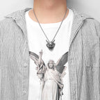Japanese Prajna Mask Stainless Steel Men Women Necklaces Pendants Chain Punk Jewelry Creativity Gift Dropshipping Wholesale