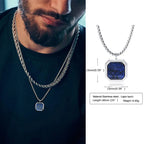 Tiger Eye Lapis Stone Pendant — Stainless
