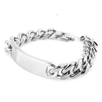 Cuban Chain ID Bracelet for Men 15mm Wide — Stainless Steel