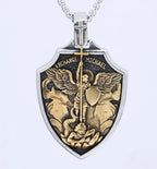 Punk Style Retro Style Archangel Michael Stainless Steel Pendant Does Not Fade