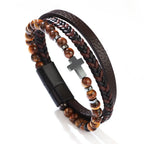 Viking Multi Layer Braided Leather Bracelet