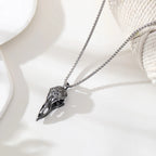 Gothic Crow Skull Pendant Necklace